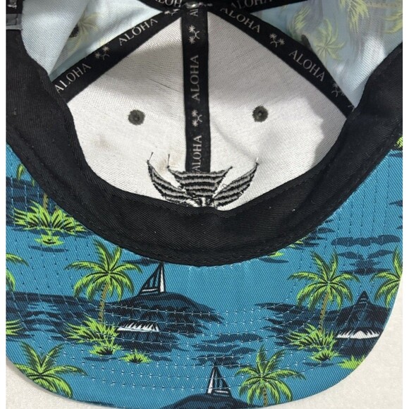 Double Portion Supply Snapback Hat ALOHA Floral Tropical Hawaiian Vaca Black Cap - Picture 3 of 11